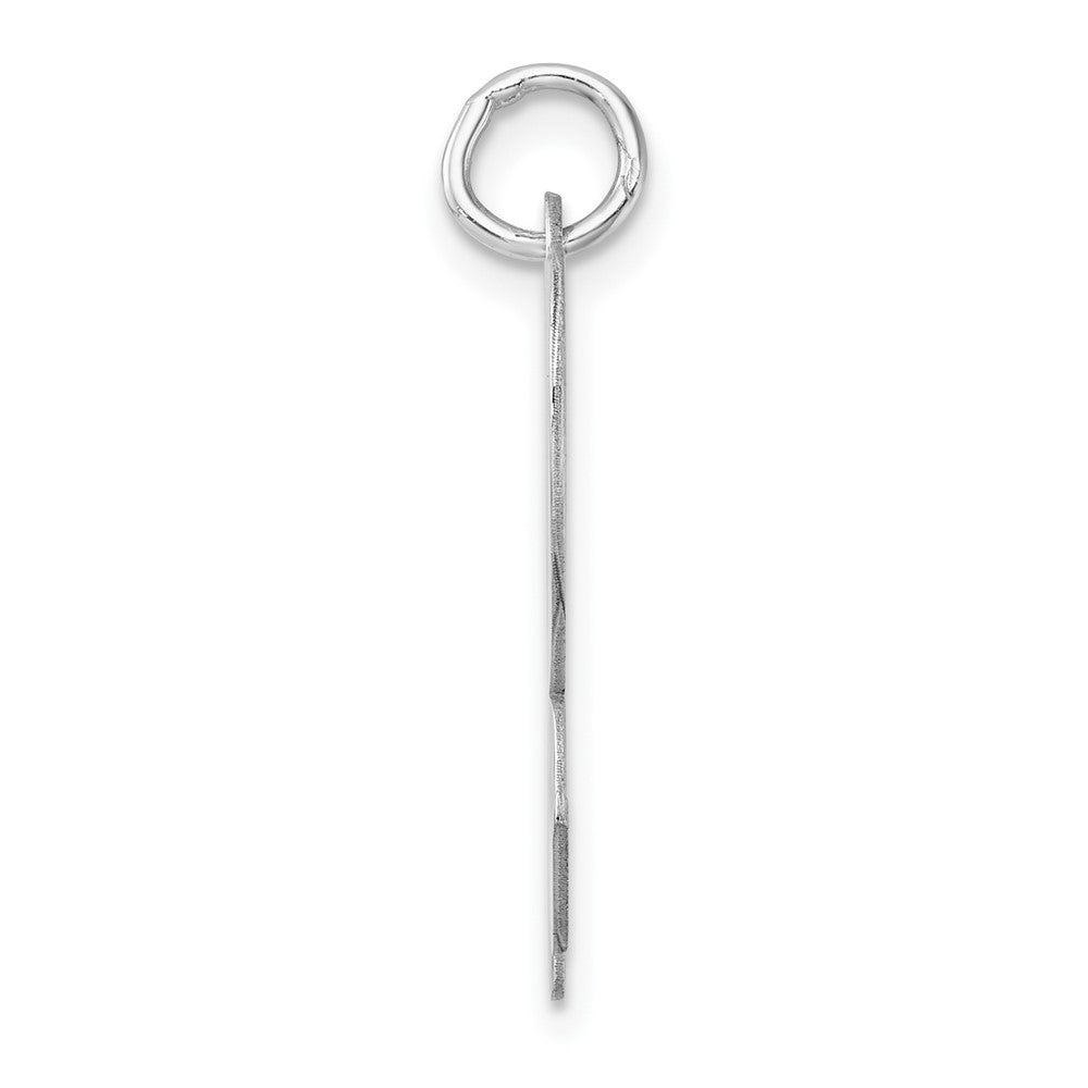 Large Sterling Silver Rhodium-Plated Script Letter R Initial Charm