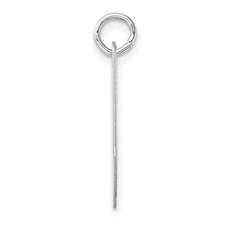 Large Sterling Silver Rhodium-Plated Script Letter U Initial Charm