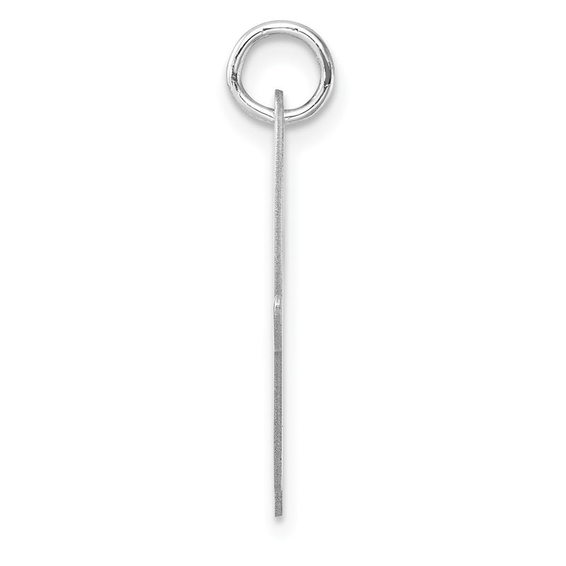 Large Sterling Silver Rhodium-Plated Script Letter W Initial Charm