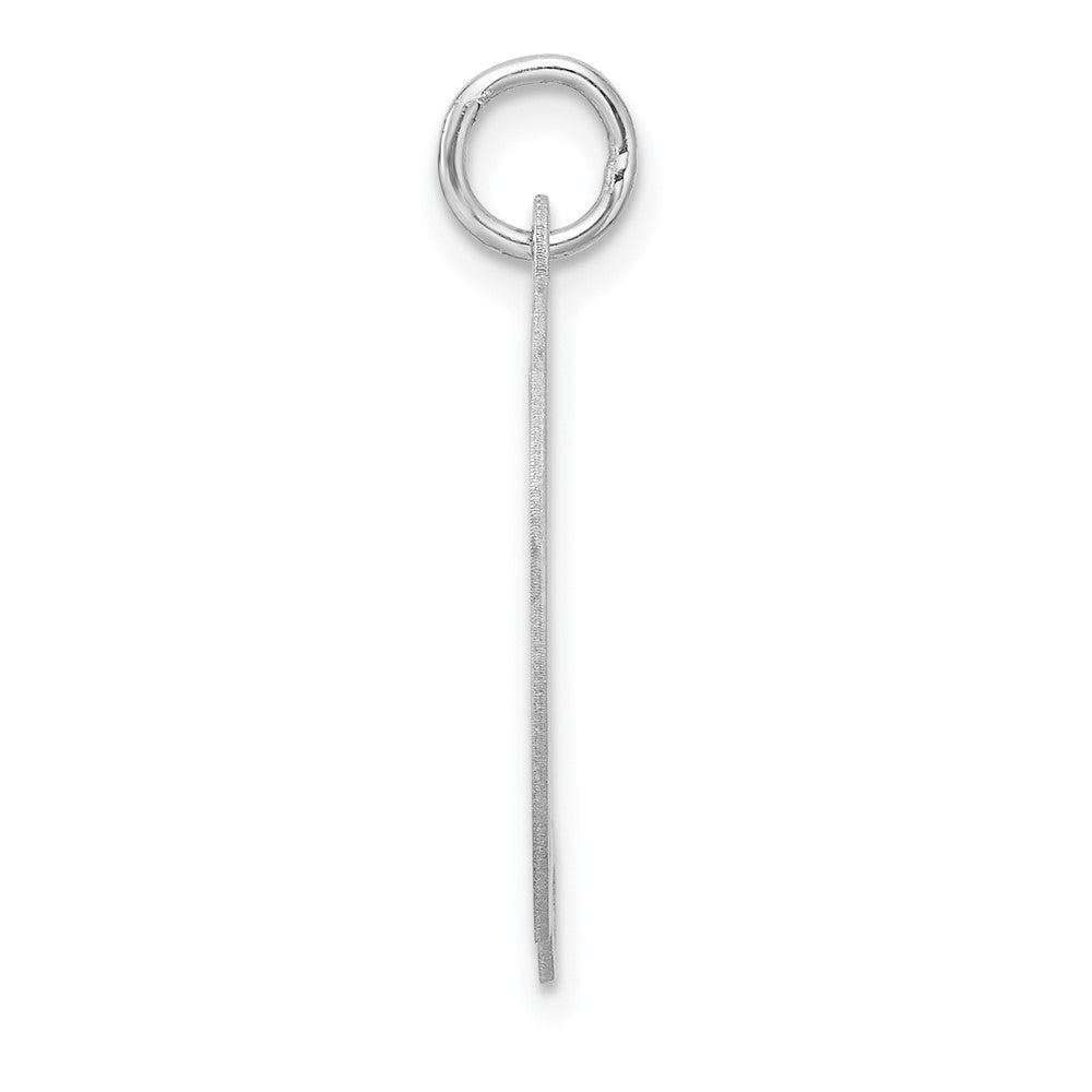 Large Sterling Silver Rhodium-Plated Fancy Script Letter D Initial Charm