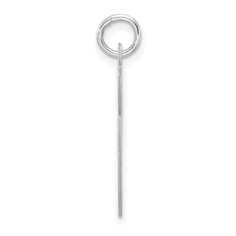 Large Sterling Silver Rhodium-Plated Fancy Script Letter G Initial Charm