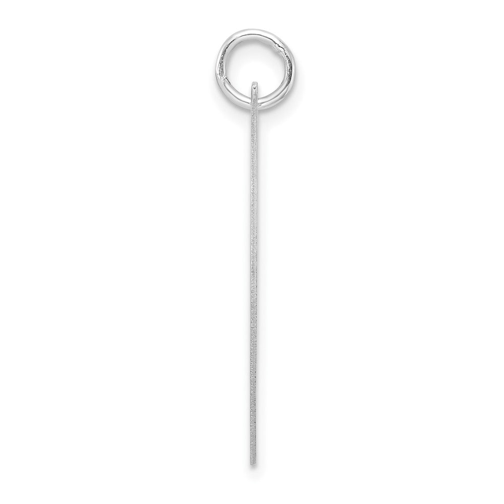 Large Sterling Silver Rhodium-Plated Fancy Script Letter I Initial Charm