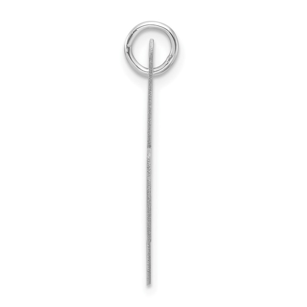 Large Sterling Silver Rhodium-Plated Fancy Script Letter K Initial Charm