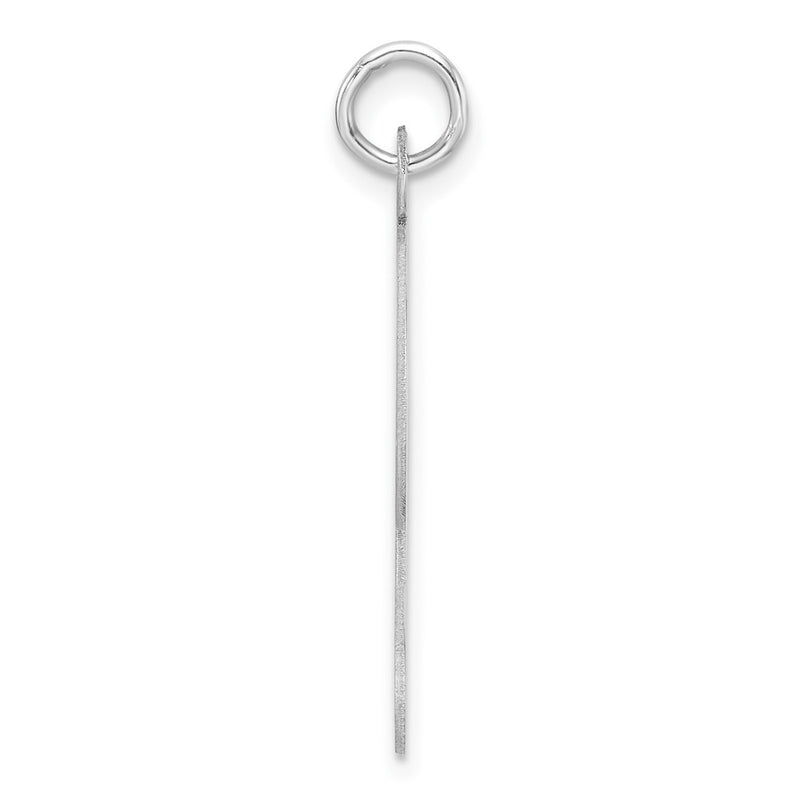 Large Sterling Silver Rhodium-Plated Fancy Script Letter L Initial Charm