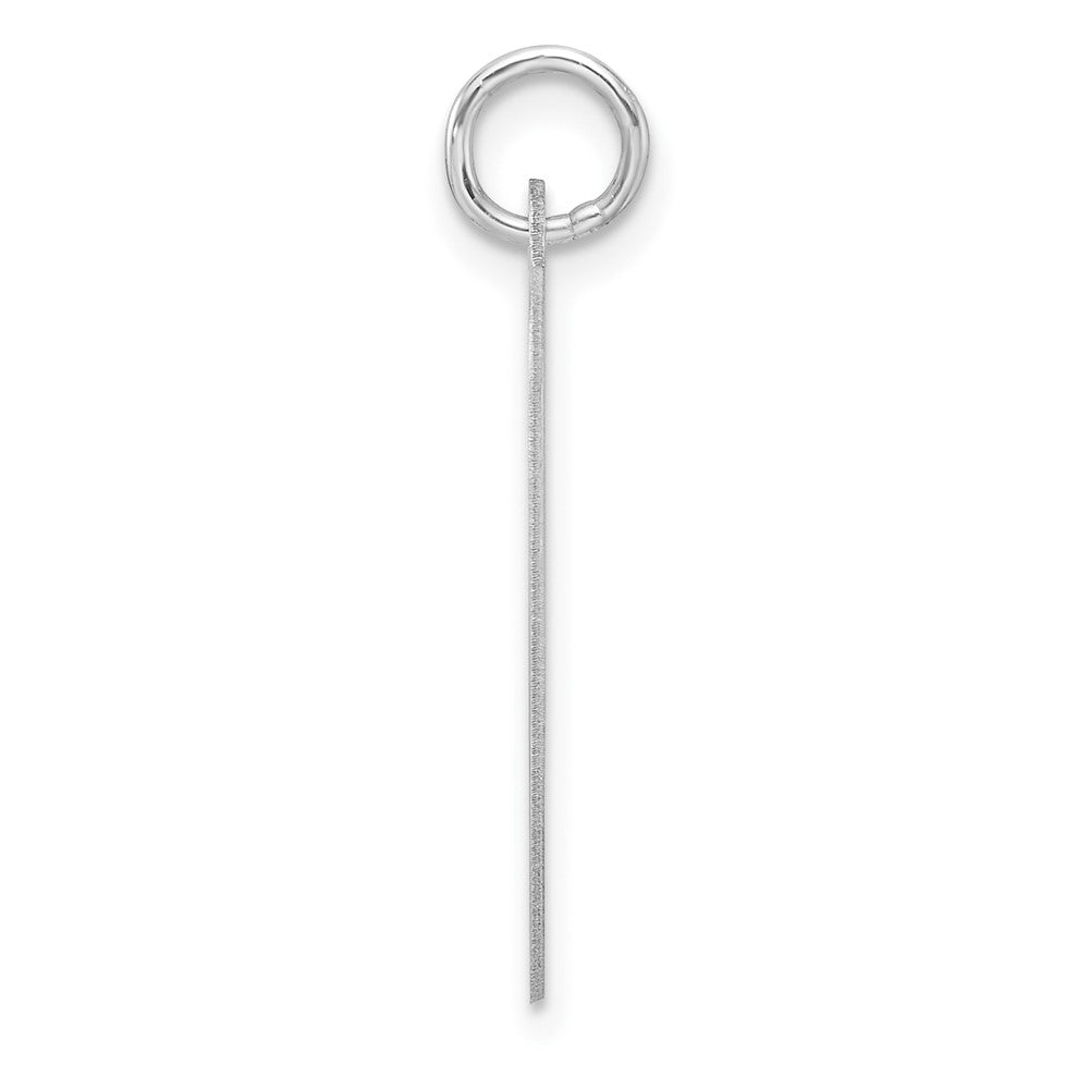 Large Sterling Silver Rhodium-Plated Fancy Script Letter O Initial Charm
