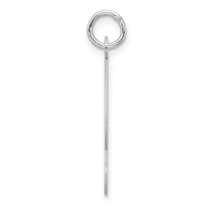 Large Sterling Silver Rhodium-Plated Fancy Script Letter T Initial Charm
