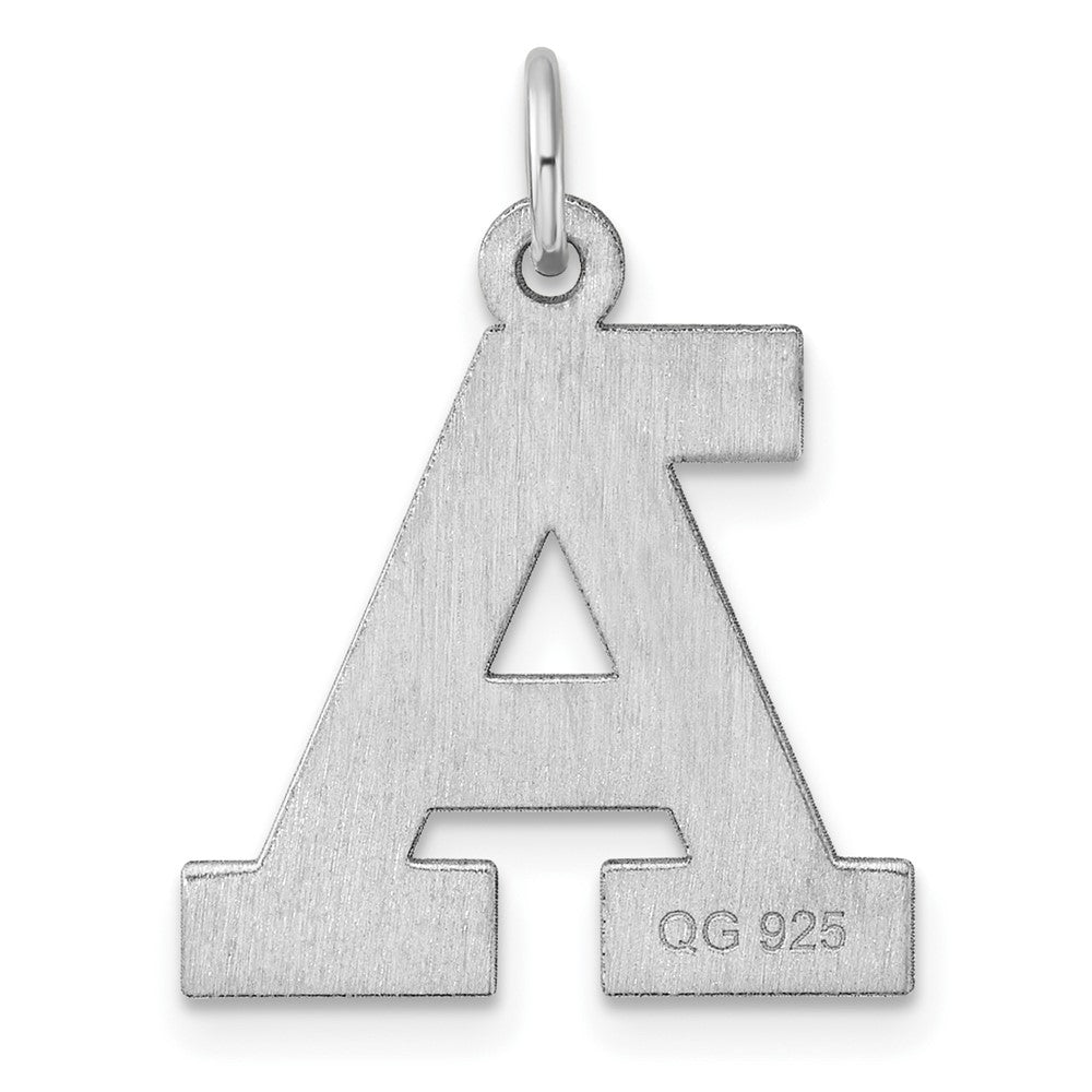 Large Sterling Silver Rhodium-Plated Block Letter Initial Charm