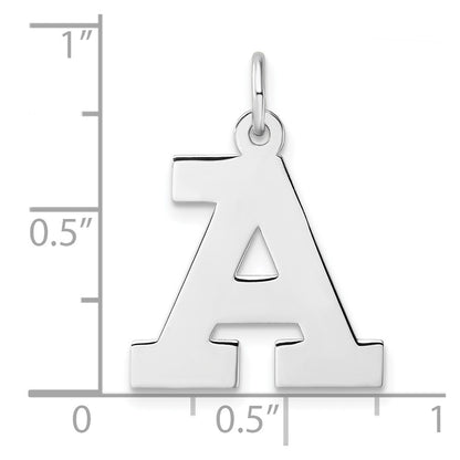 Large Sterling Silver Rhodium-Plated Block Letter Initial Charm