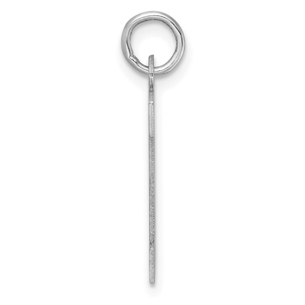 Large Sterling Silver Rhodium-Plated Block Letter D Initial Charm