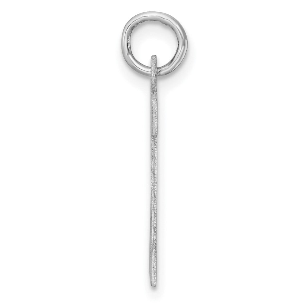 Large Sterling Silver Rhodium-Plated Block Letter E Initial Charm