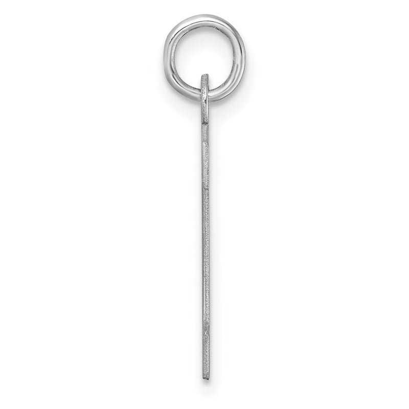 Large Sterling Silver Rhodium-Plated Block Letter F Initial Charm