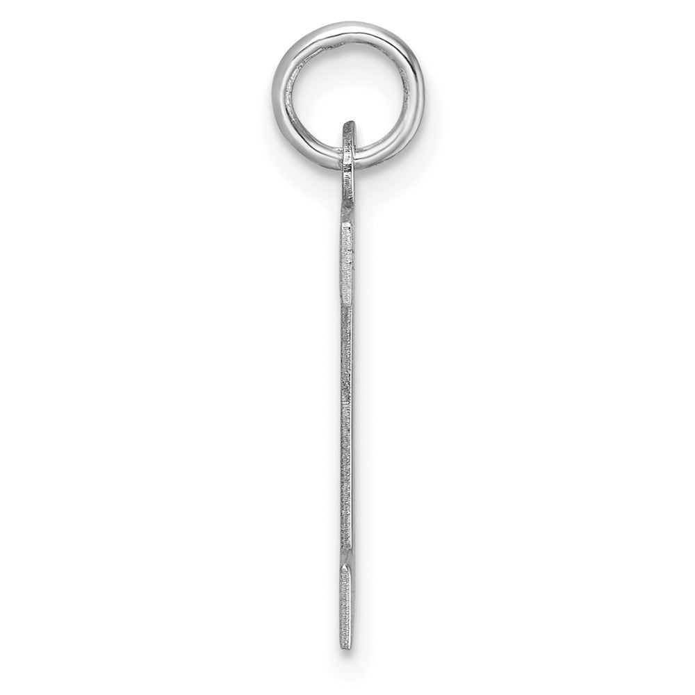 Large Sterling Silver Rhodium-Plated Block Letter I Initial Charm