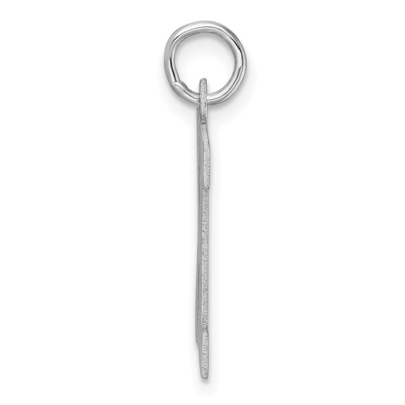 Large Sterling Silver Rhodium-Plated Block Letter K Initial Charm