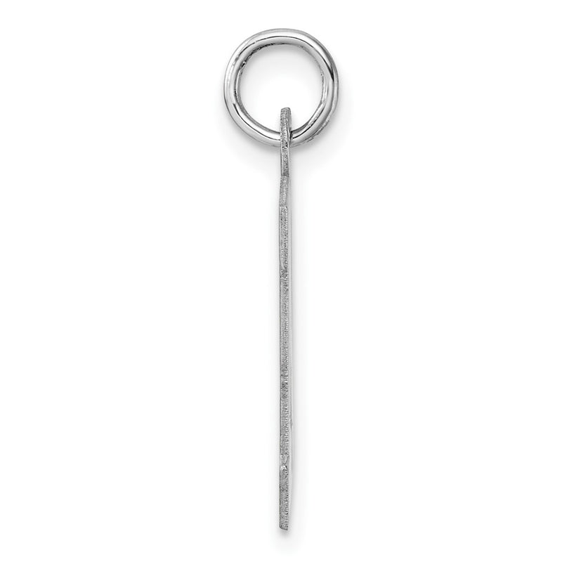 Large Sterling Silver Rhodium-Plated Block Letter N Initial Charm