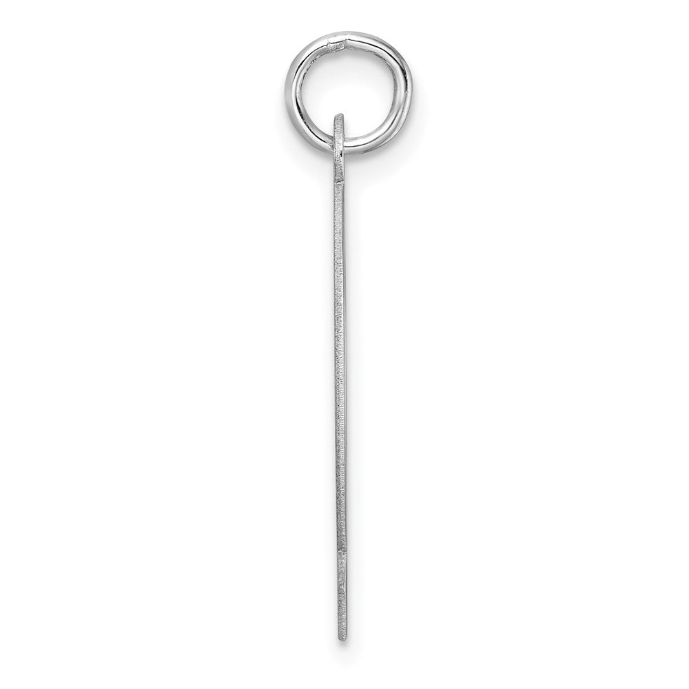 Large Sterling Silver Rhodium-Plated Block Letter Q Initial Charm