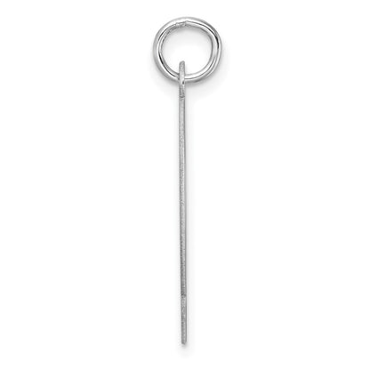 Large Sterling Silver Rhodium-Plated Block Letter Q Initial Charm