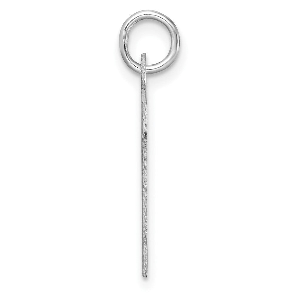 Large Sterling Silver Rhodium-Plated Block Letter R Initial Charm