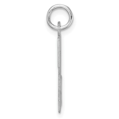 Large Sterling Silver Rhodium-Plated Block Letter Z Initial Charm