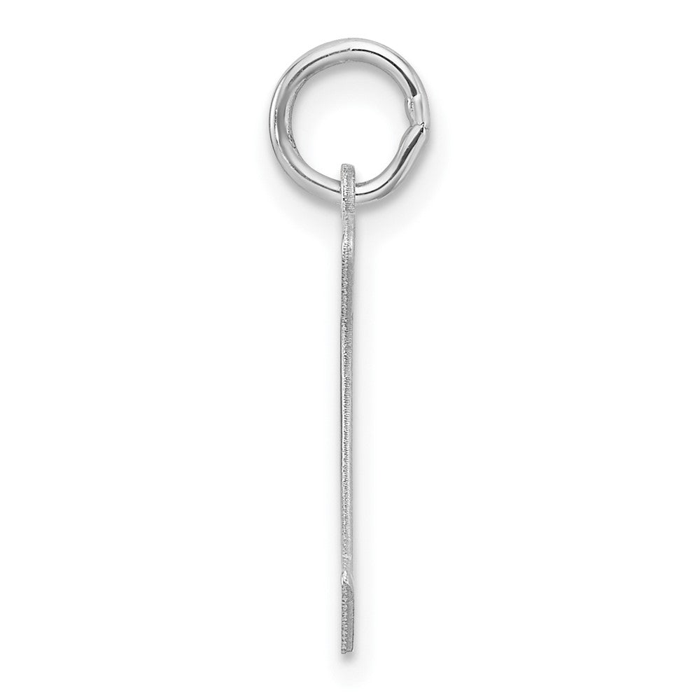 Small Sterling Silver Rhodium-Plated Artisan Block Letter C Initial Charm