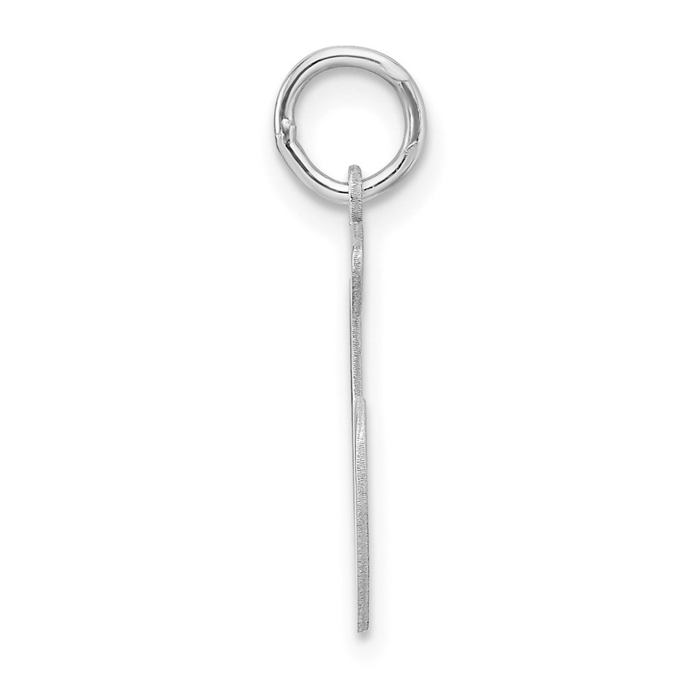 Small Sterling Silver Rhodium-Plated Artisan Block Letter G Initial Charm