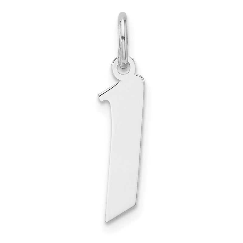 Small Sterling Silver Rhodium-Plated Artisan Block Letter I Initial Charm
