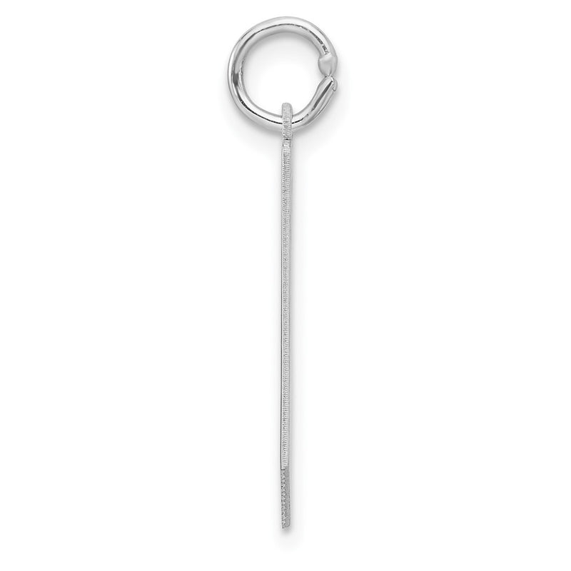 Small Sterling Silver Rhodium-Plated Artisan Block Letter J Initial Charm