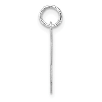 Small Sterling Silver Rhodium-Plated Artisan Block Letter P Initial Charm