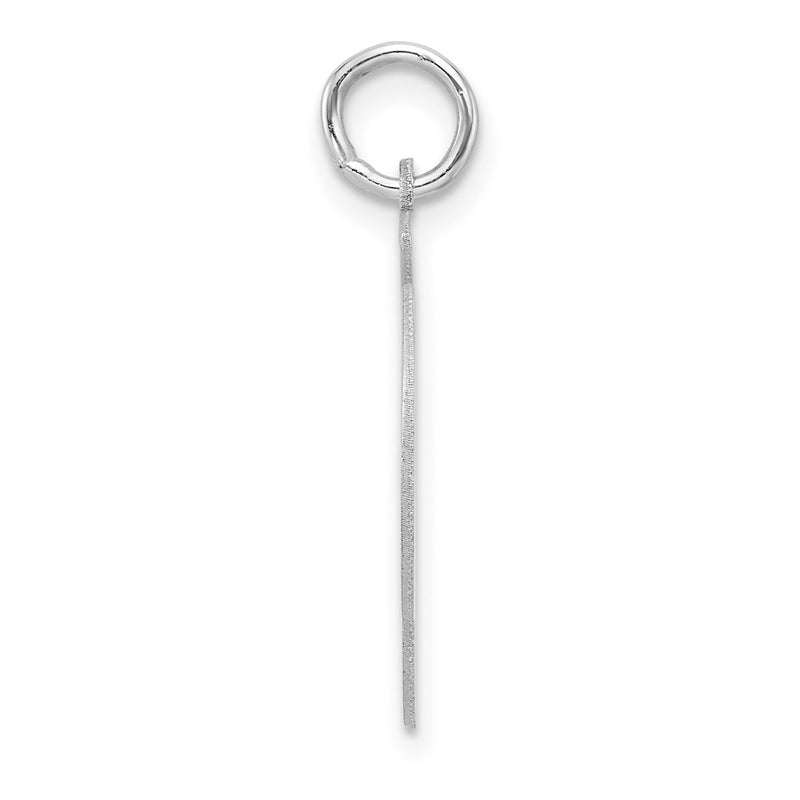 Small Sterling Silver Rhodium-Plated Artisan Block Letter Q Initial Charm