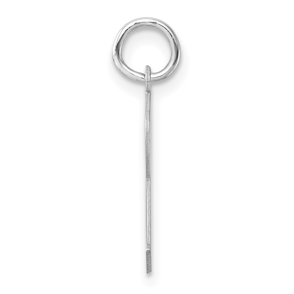 Small Sterling Silver Rhodium-Plated Artisan Block Letter R Initial Charm