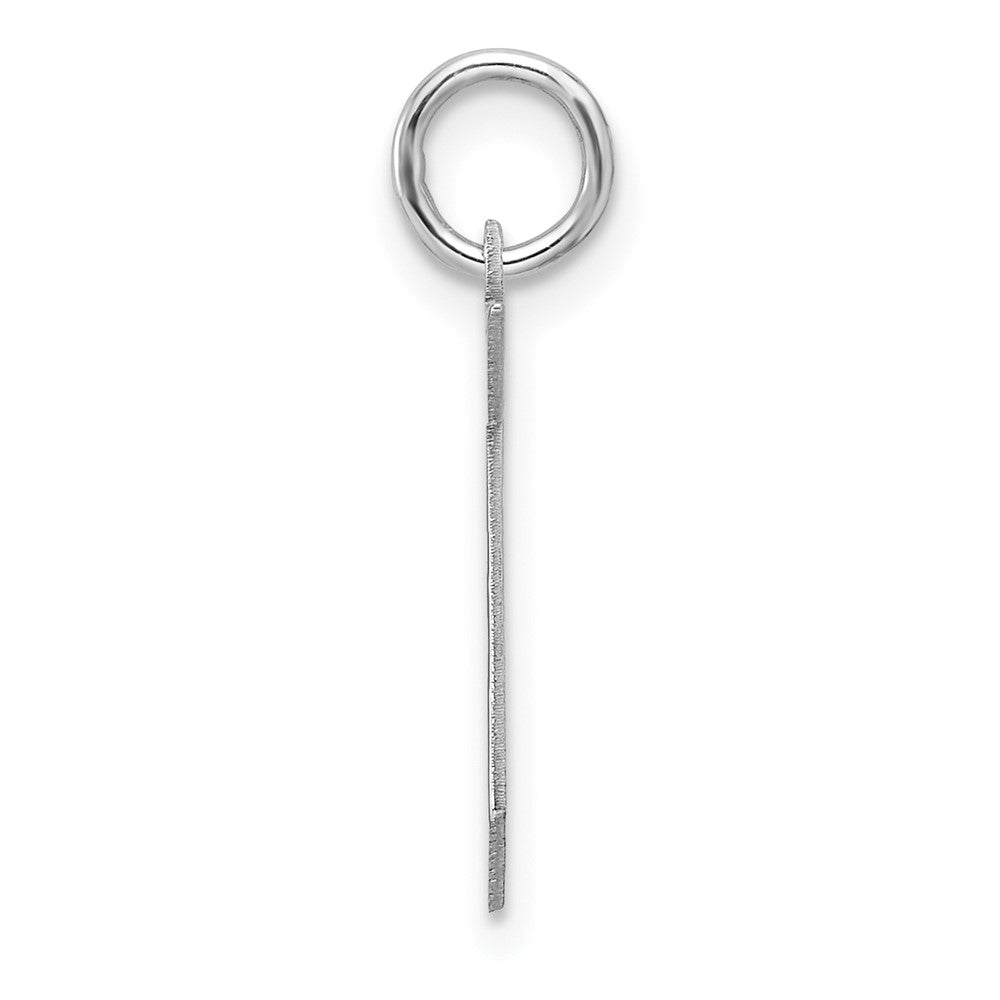 Small Sterling Silver Rhodium-Plated Artisan Block Letter T Initial Charm