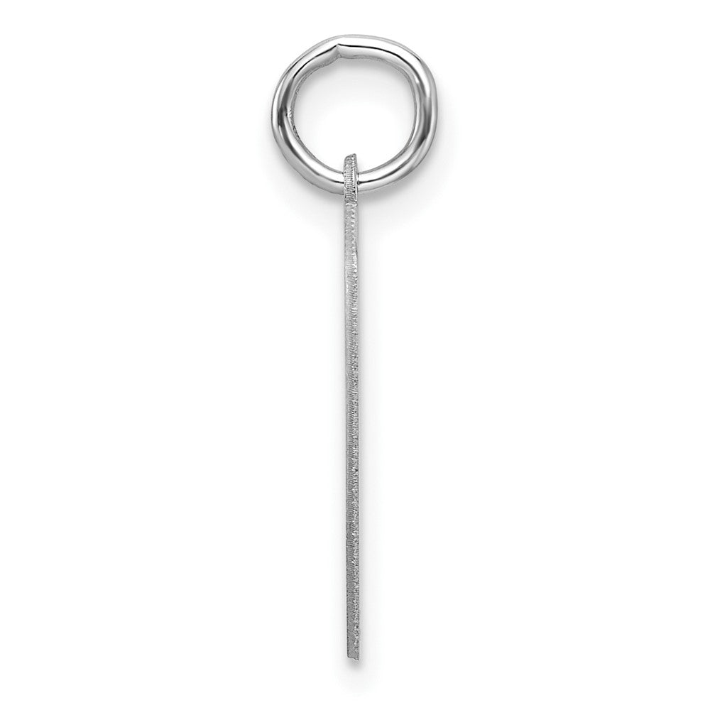 Small Sterling Silver Rhodium-Plated Artisan Block Letter U Initial Charm