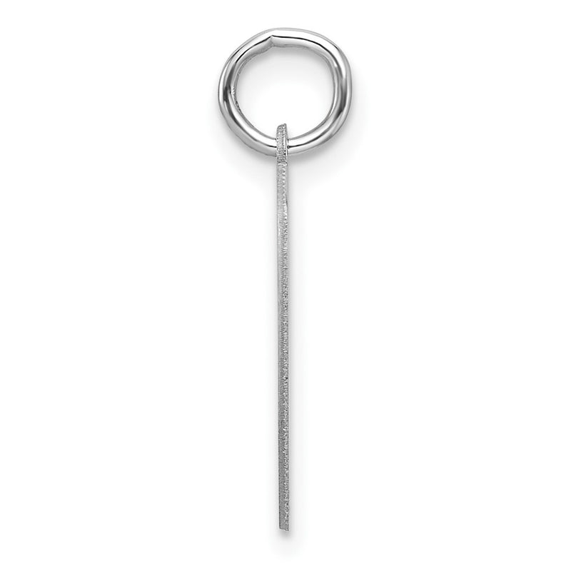 Small Sterling Silver Rhodium-Plated Artisan Block Letter U Initial Charm