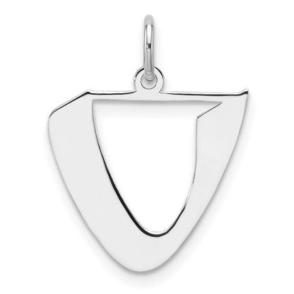 Small Sterling Silver Rhodium-Plated Artisan Block Letter U Initial Charm