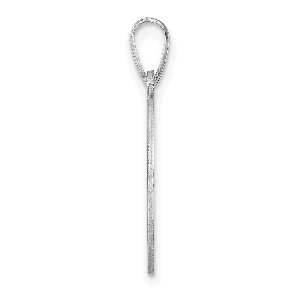 Small Sterling Silver Rhodium-Plated Fancy Script Letter B Initial Pendant