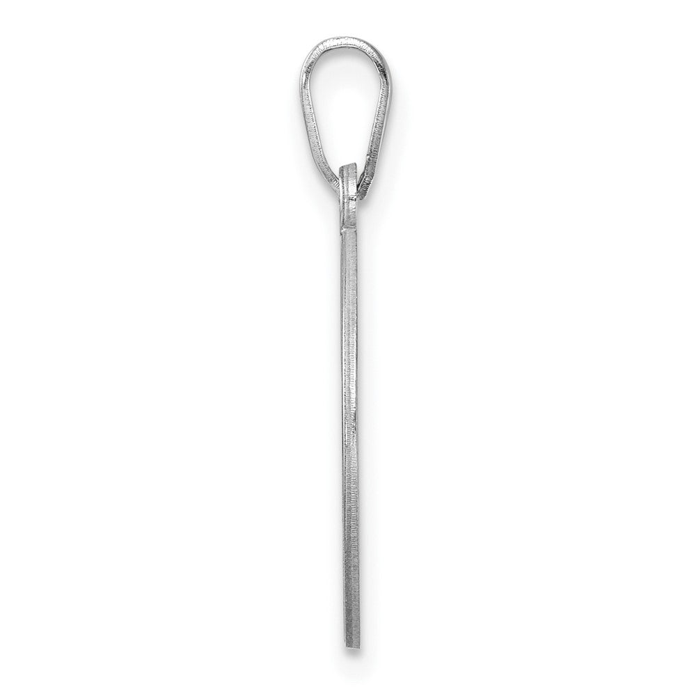 Small Sterling Silver Rhodium-Plated Fancy Script Letter C Initial Pendant