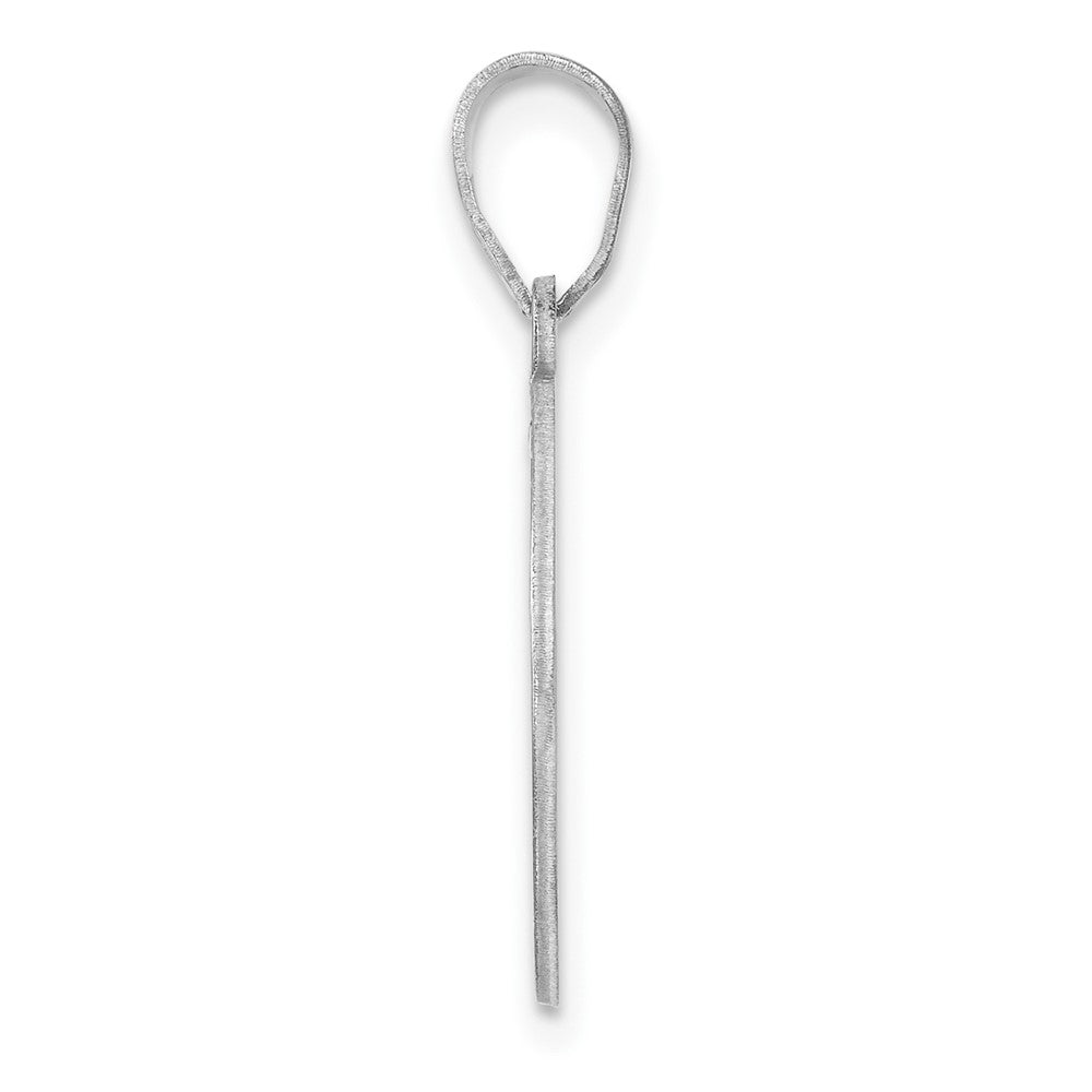 Small Sterling Silver Rhodium-Plated Fancy Script Letter P Initial Pendant