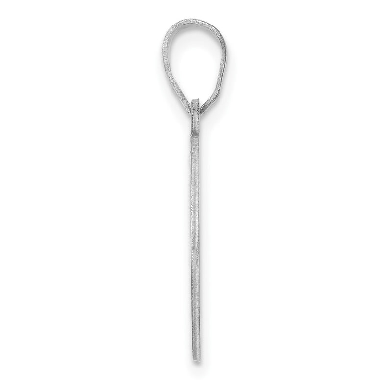 Small Sterling Silver Rhodium-Plated Fancy Script Letter P Initial Pendant