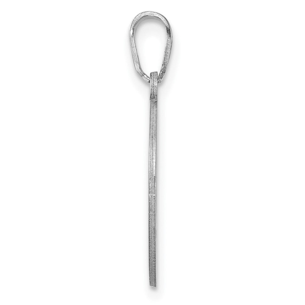 Small Sterling Silver Rhodium-Plated Fancy Script Letter Y Initial Pendant