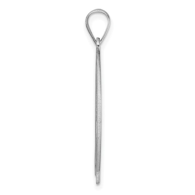 Large Sterling Silver Rhodium-Plated Fancy Script Letter Q Initial Pendant