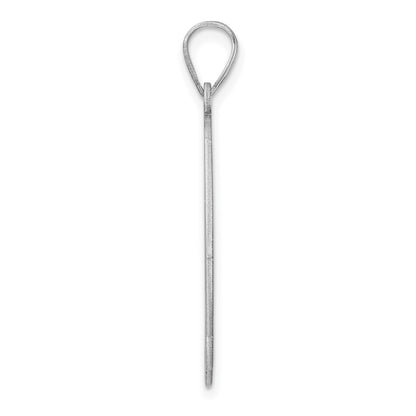 Large Sterling Silver Rhodium-Plated Fancy Script Letter Z Initial Pendant