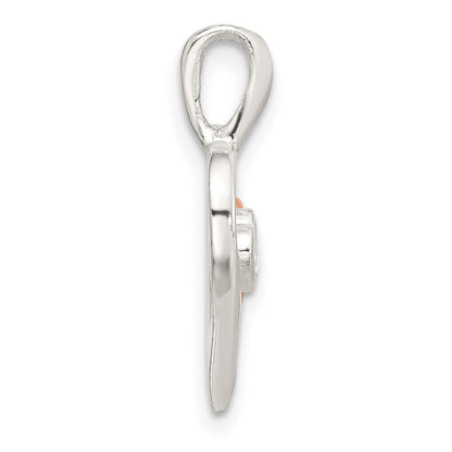 Sterling Silver E-Coat and Rose-Tone CZ Hearts Pendant