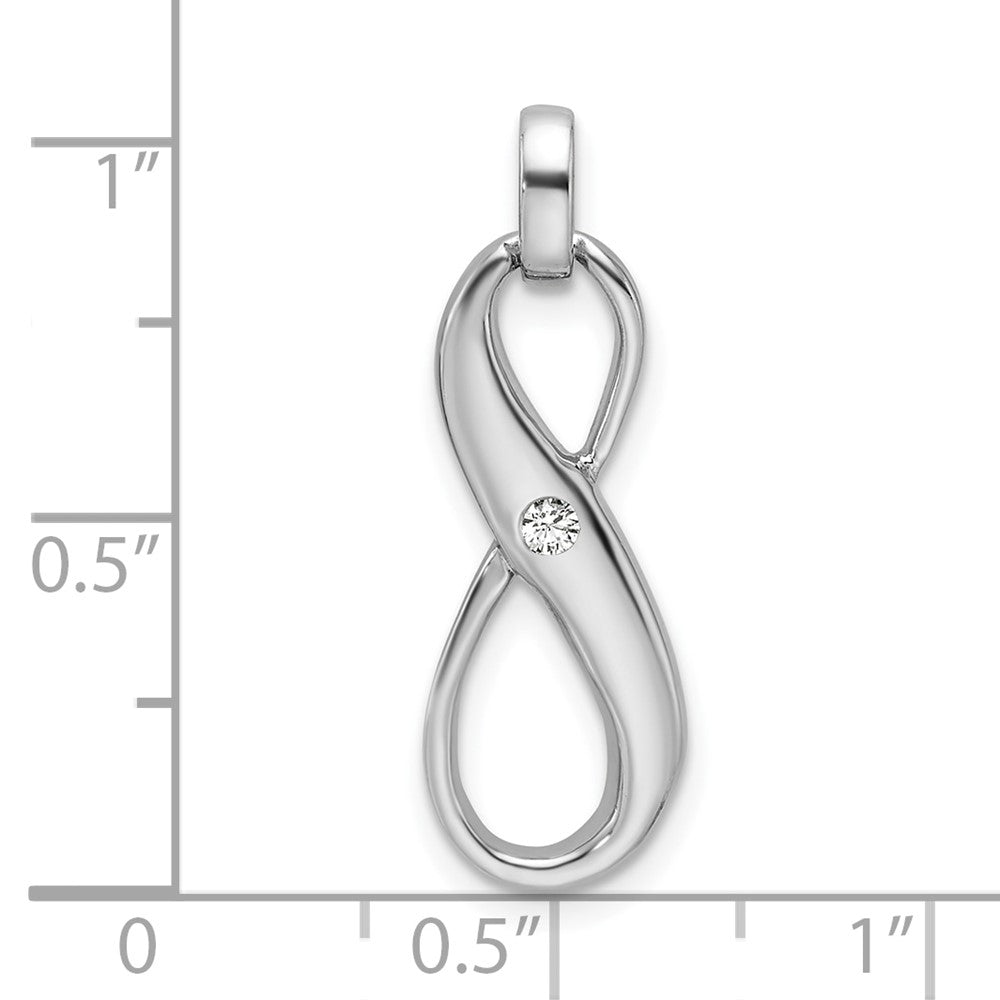 Sterling Silver Rhodium-Plated with CZ Infinity Symbol Pendant