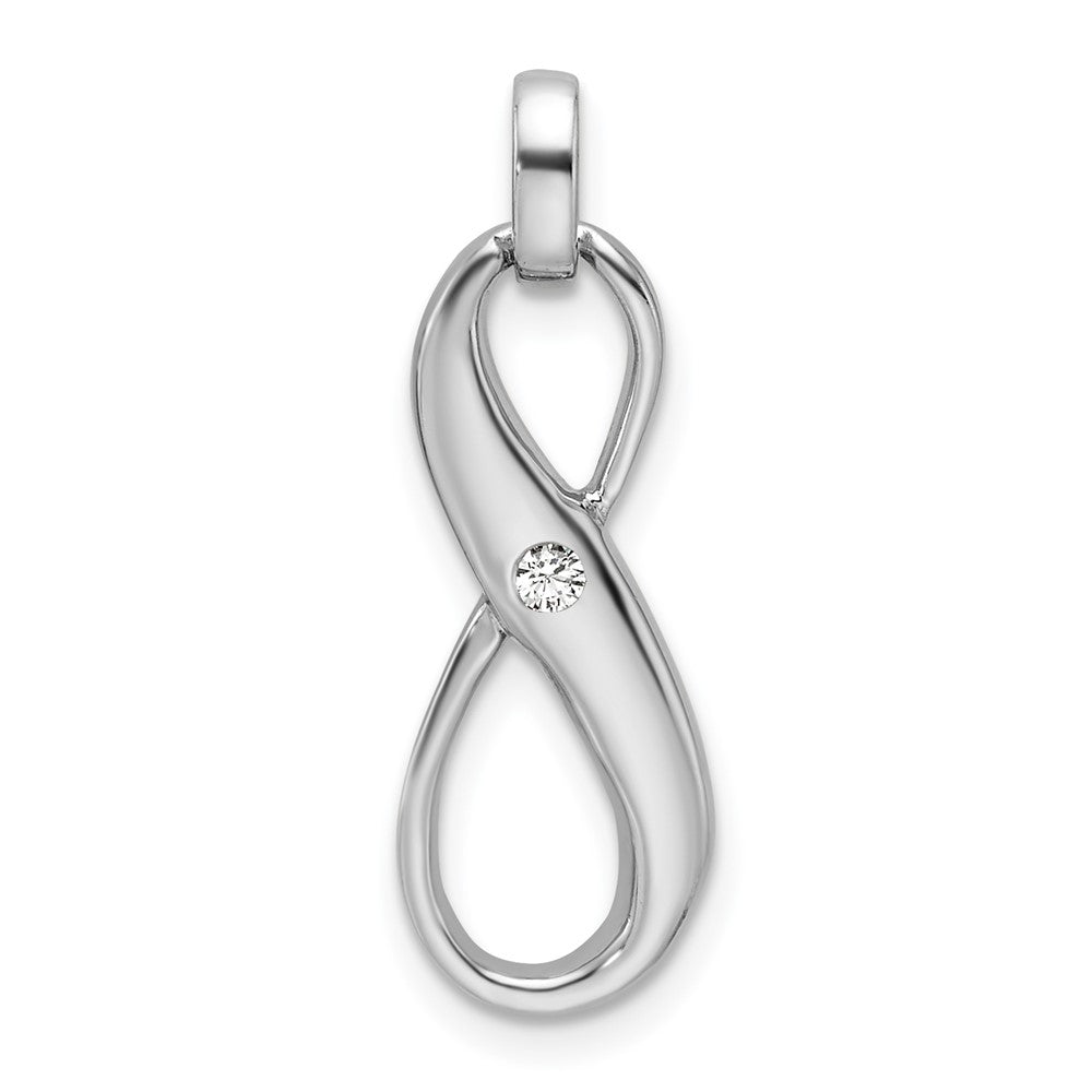 Sterling Silver Rhodium-Plated with CZ Infinity Symbol Pendant