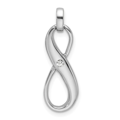 Sterling Silver Rhodium-Plated with CZ Infinity Symbol Pendant