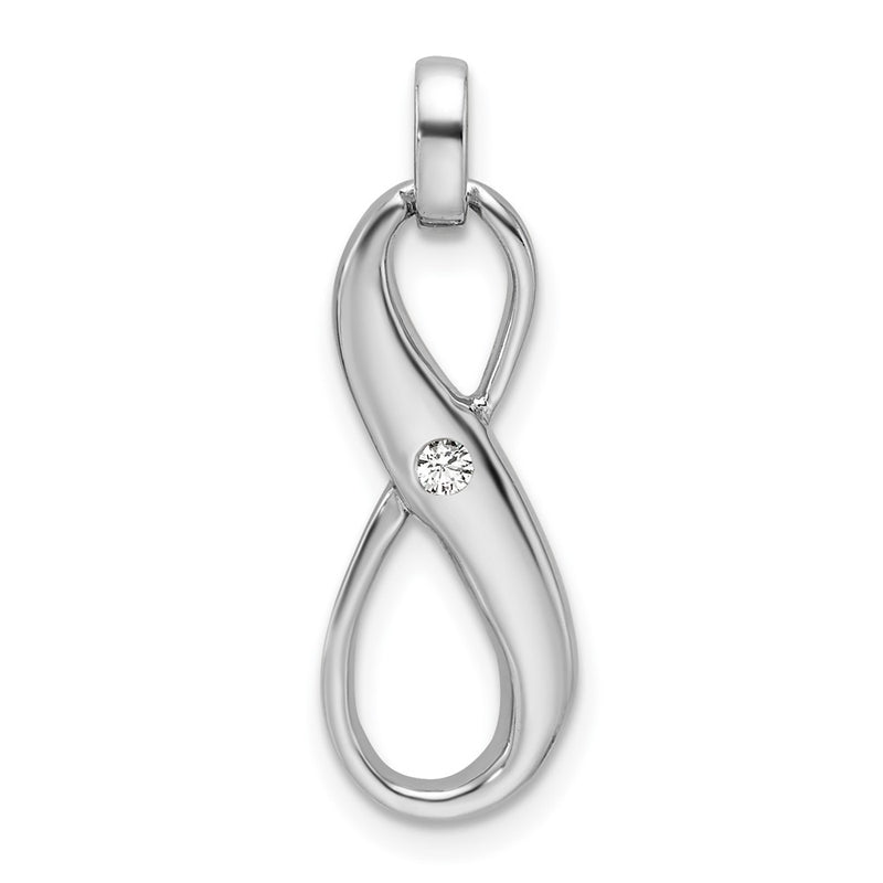 Sterling Silver Rhodium-Plated with CZ Infinity Symbol Pendant