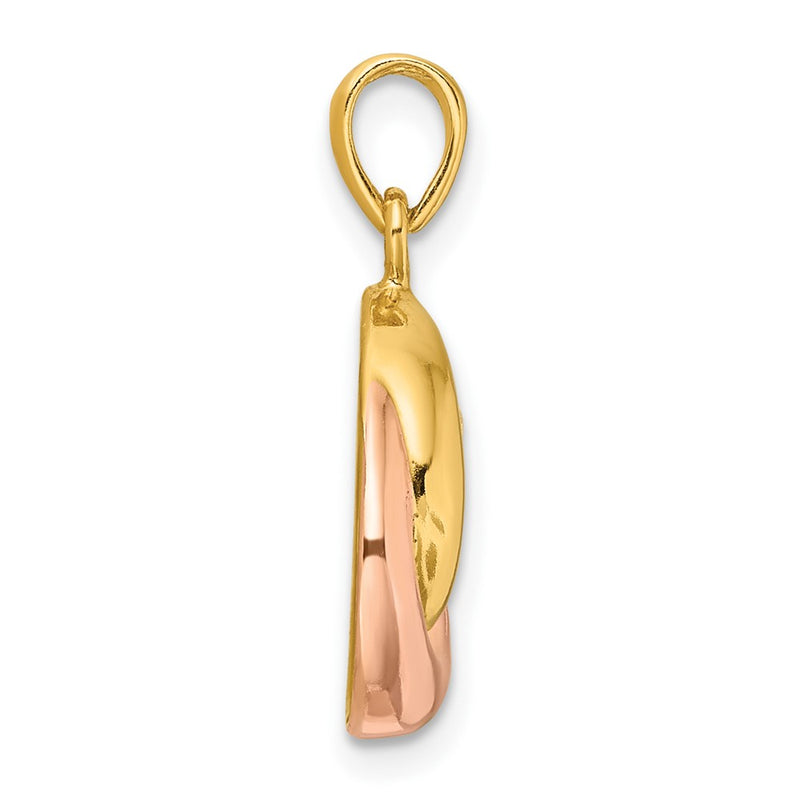 Sterling Silver with Rose and Gold-Tone Laser Texture Knot Pendant