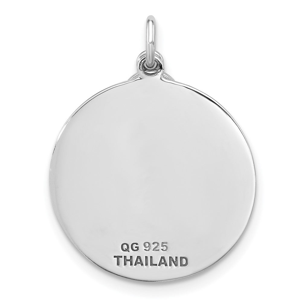 Sterling Silver Rhodium Plated Enameled Thoughts of You.. Pendant