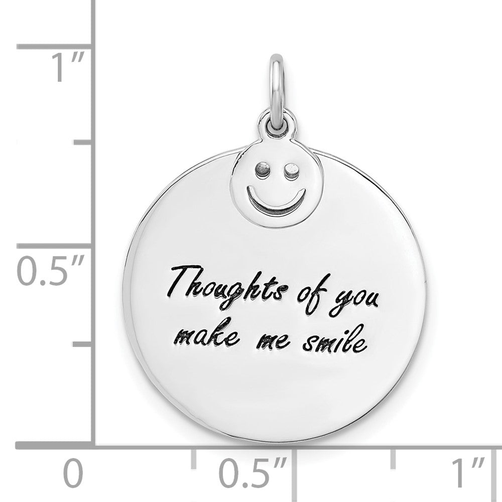 Sterling Silver Rhodium Plated Enameled Thoughts of You.. Pendant