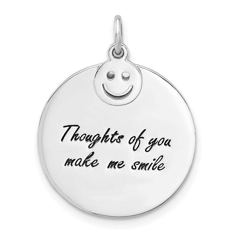 Sterling Silver Rhodium Plated Enameled Thoughts of You.. Pendant