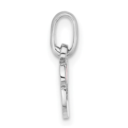 Sterling Silver Rhodium-Plated Enameled Panda Charm Pendant